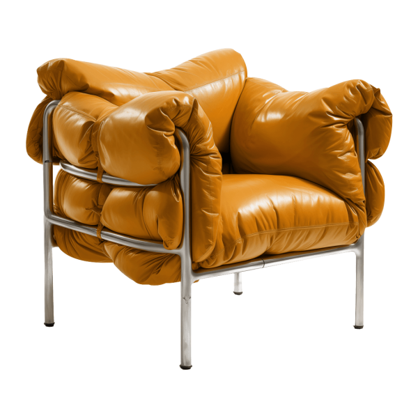 Living Room Accent Chair - Brown, Leather